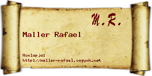 Maller Rafael névjegykártya